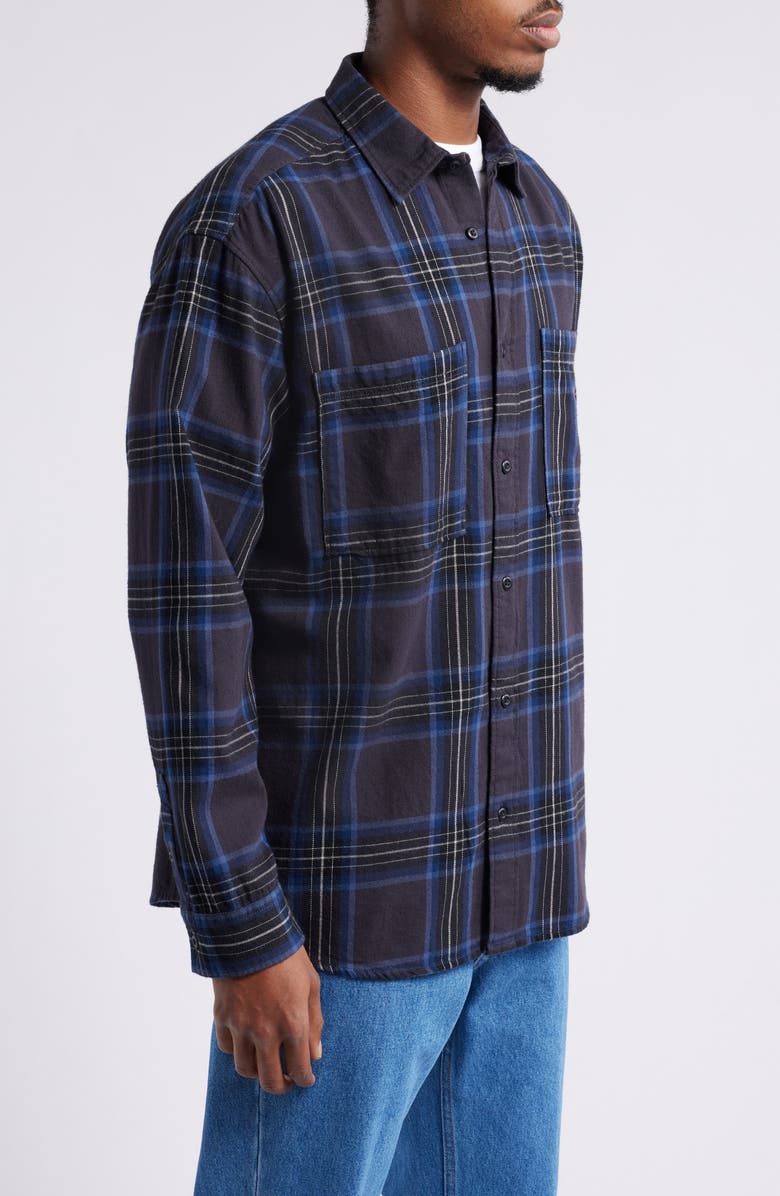BP. Plaid Cotton Flannel Button-Up Shirt, Alternate, color,