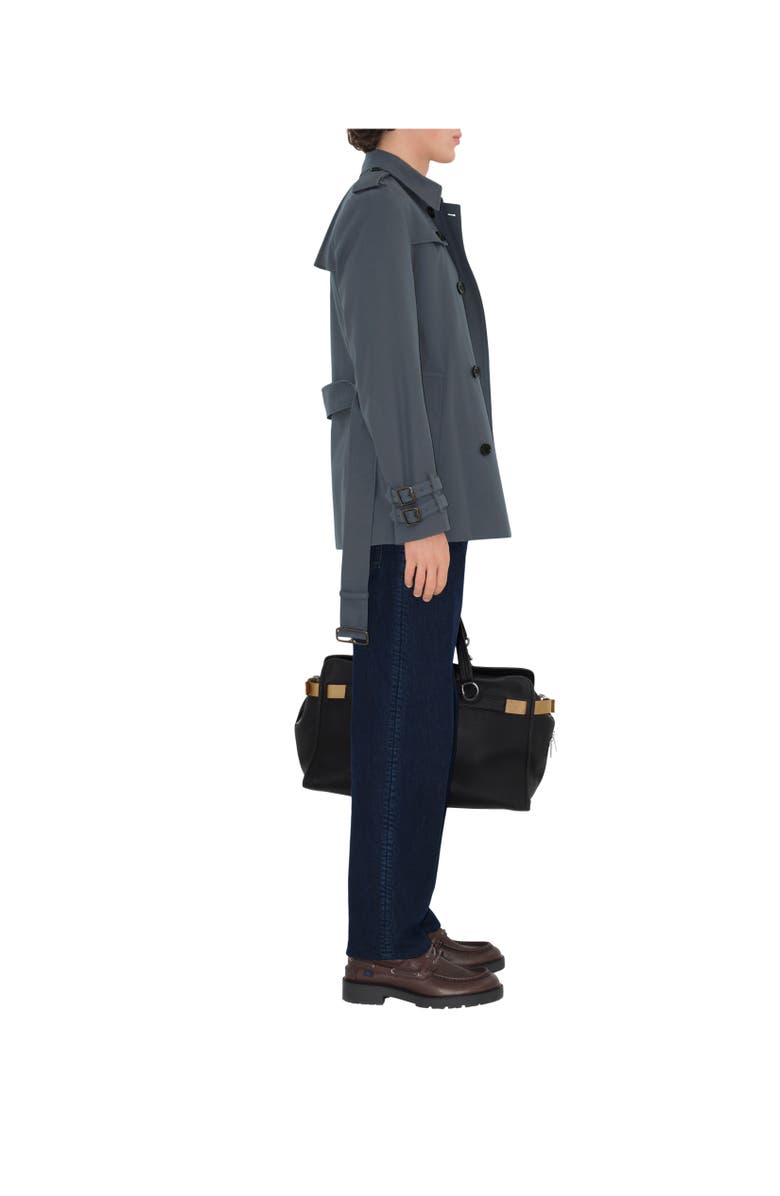 Burberry Short Gabardine Trench Coat, Alternate, color,