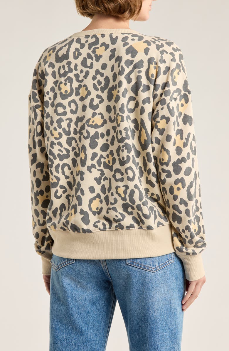 Lucky Brand Holiday Graphic Sweatshirt, Alternate, color, Leopard Print