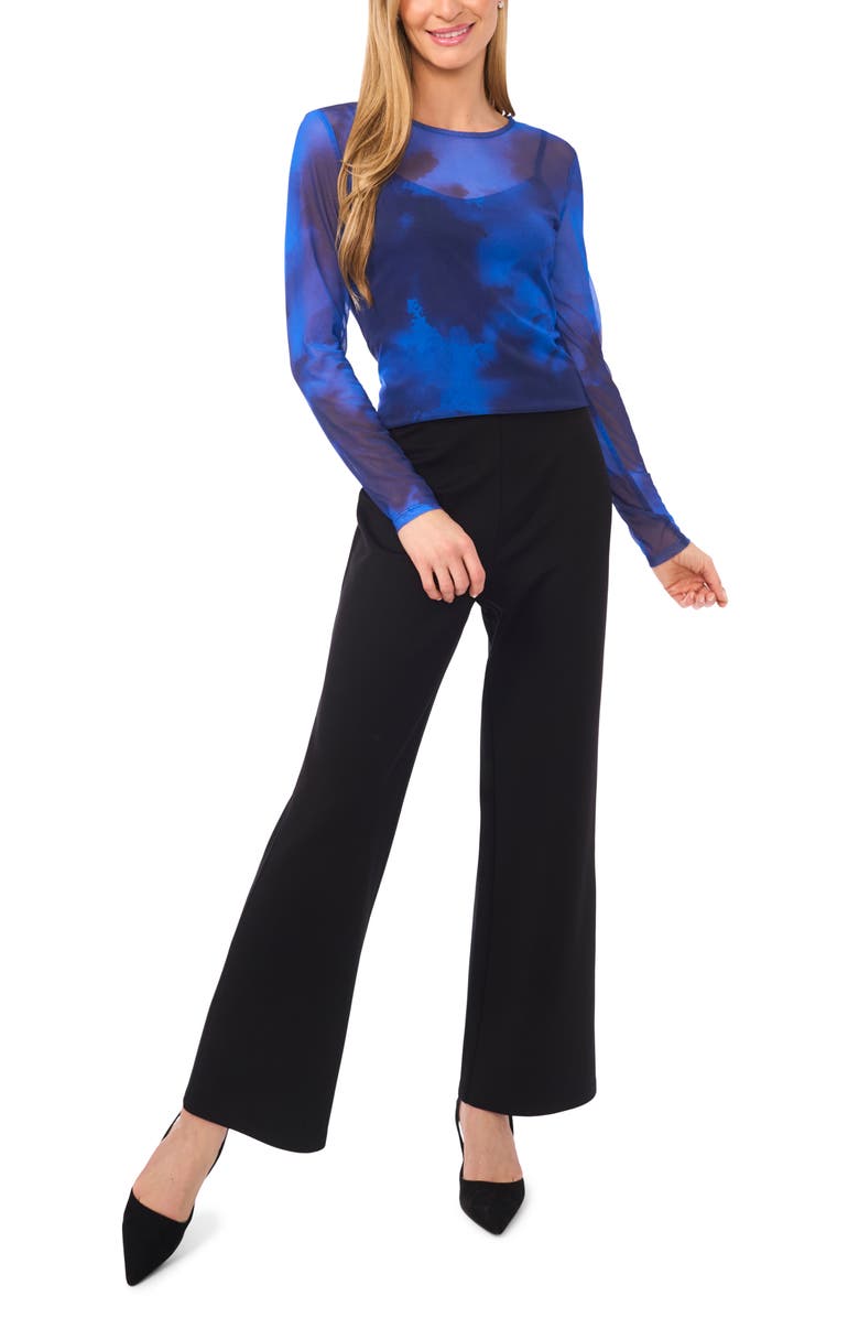 Halogen<sup>®</sup> Dye Long Sleeve Mesh Shirt, Alternate, color, Opulant Blue