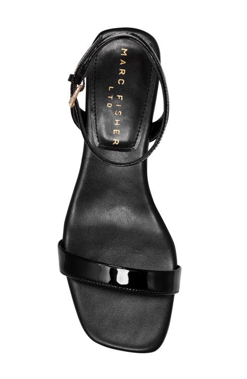 Marc Fisher Alona Ankle Strap Kitten Heel Sandal In Black