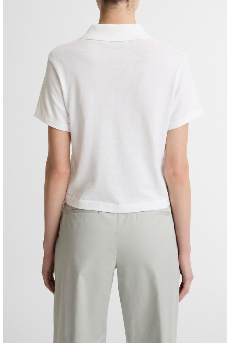 Pocket Crop Cotton Polo, Alternate, color, OPTIC WHITE