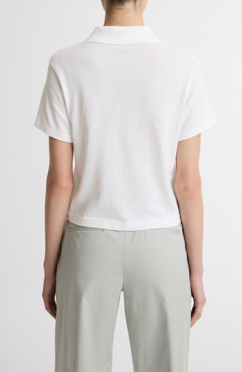 Vince Pocket Crop Cotton Polo, Alternate, color, Optic White