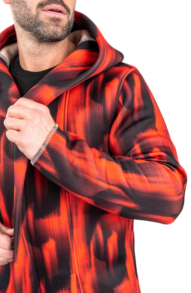 Maceoo Hooded Longline Jacket, Alternate, color, Red