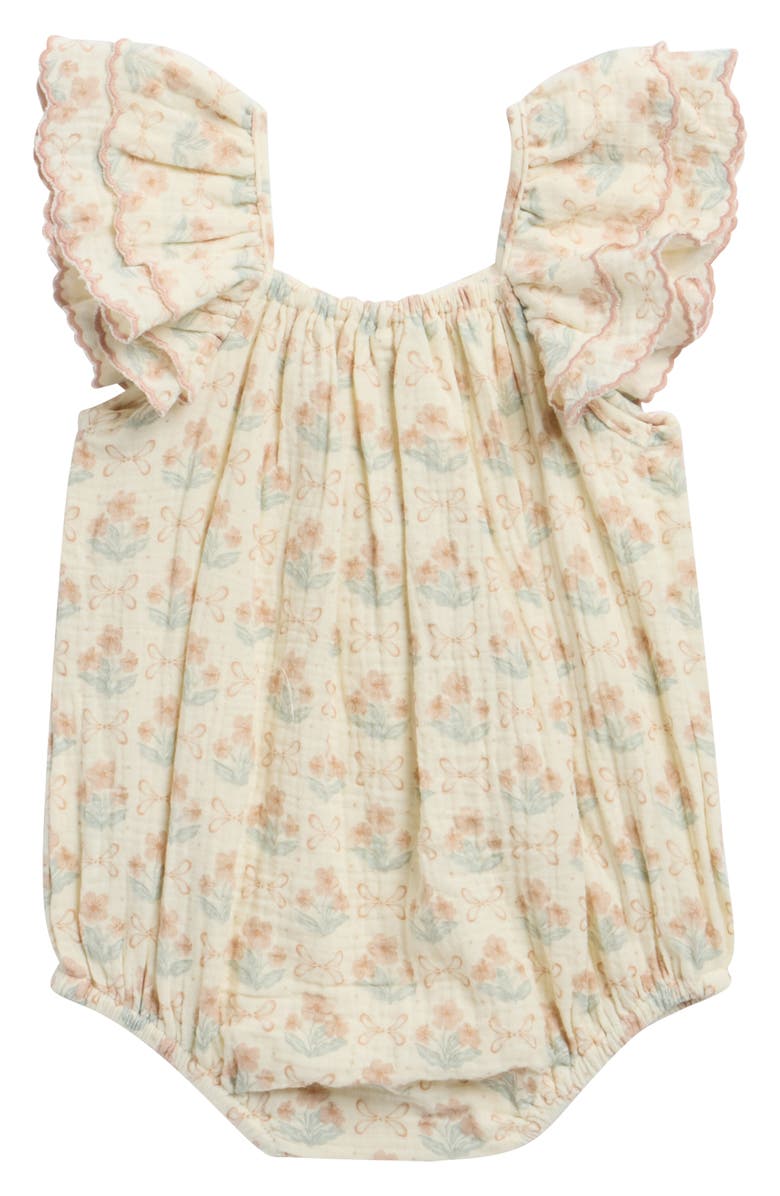 Rylee + Cru Roxy Blossom Cotton Bodysuit, Alternate, color, Ivory