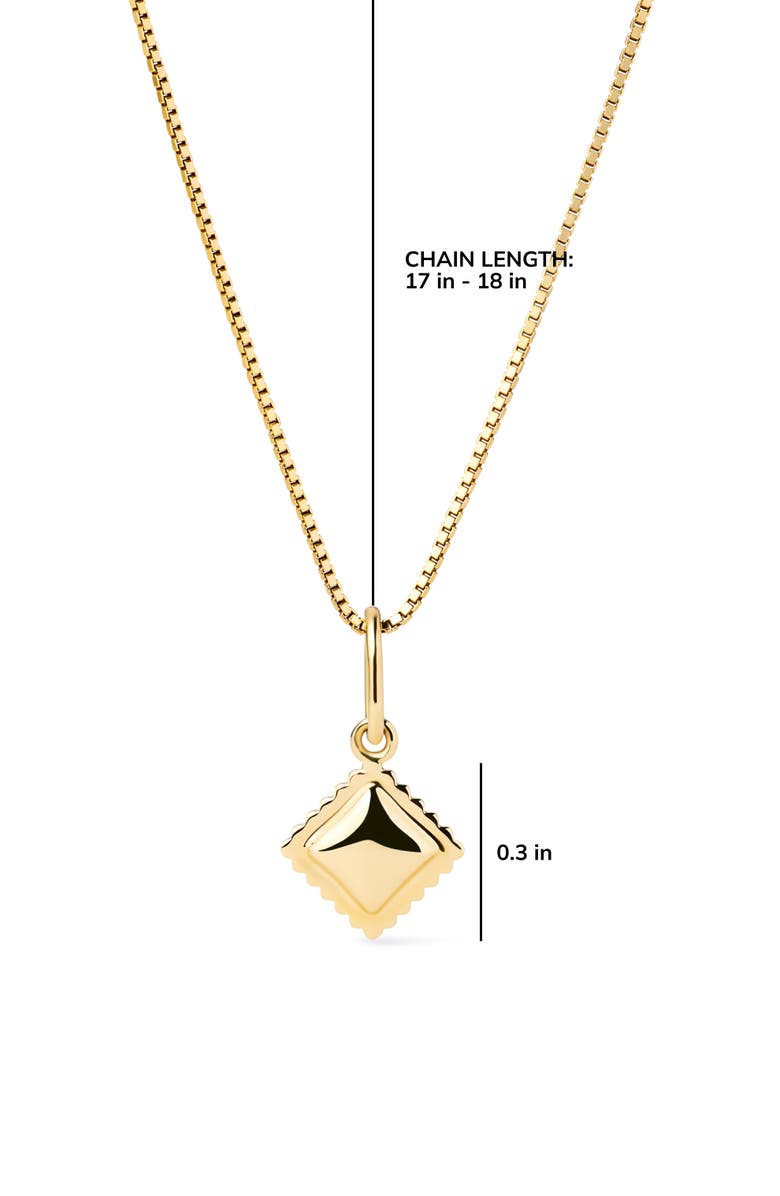 Ana Luisa Solid Yellow Gold - Ravioli Charm Necklace, Alternate, color, 