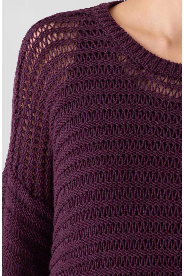 Crewneck Oversize Organic Cotton Sweater, Alternate, color, BLACKBERRY