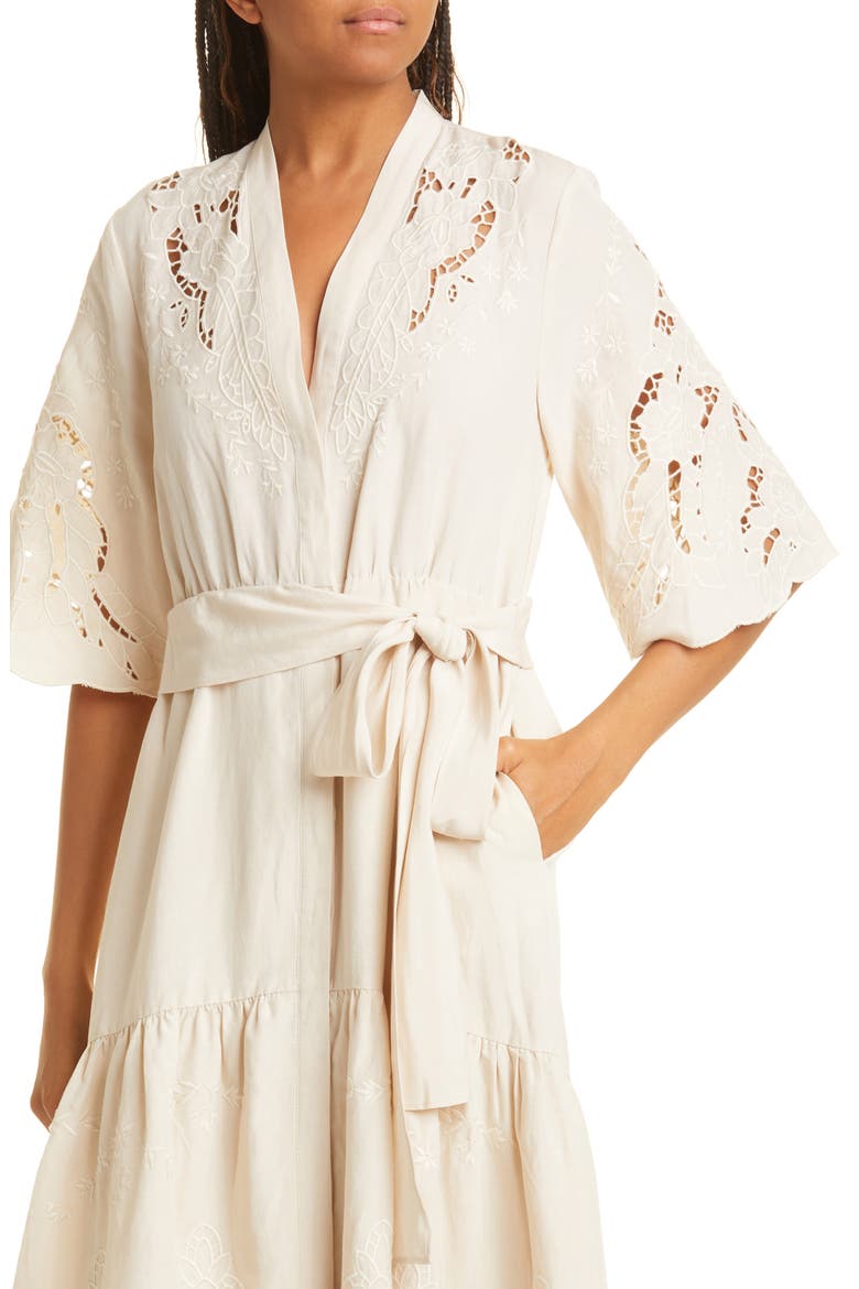 Gabbi Embroidered Dress, Alternate, color, DUNE