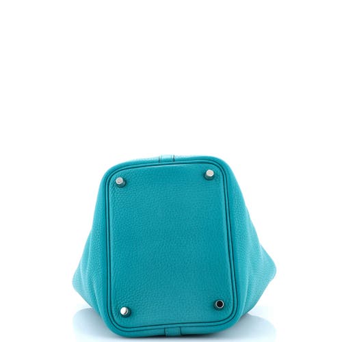 Pre-owned Hermes Hermes Picotin Lock Bag Clemence Pm In Blue