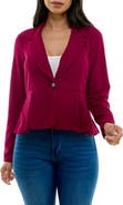 Nina Leonard Notch Lapel Peplum Blazer