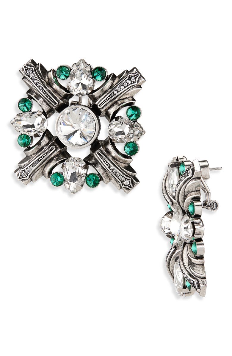 Area Crystal Brooch Earrings, Main, color, 