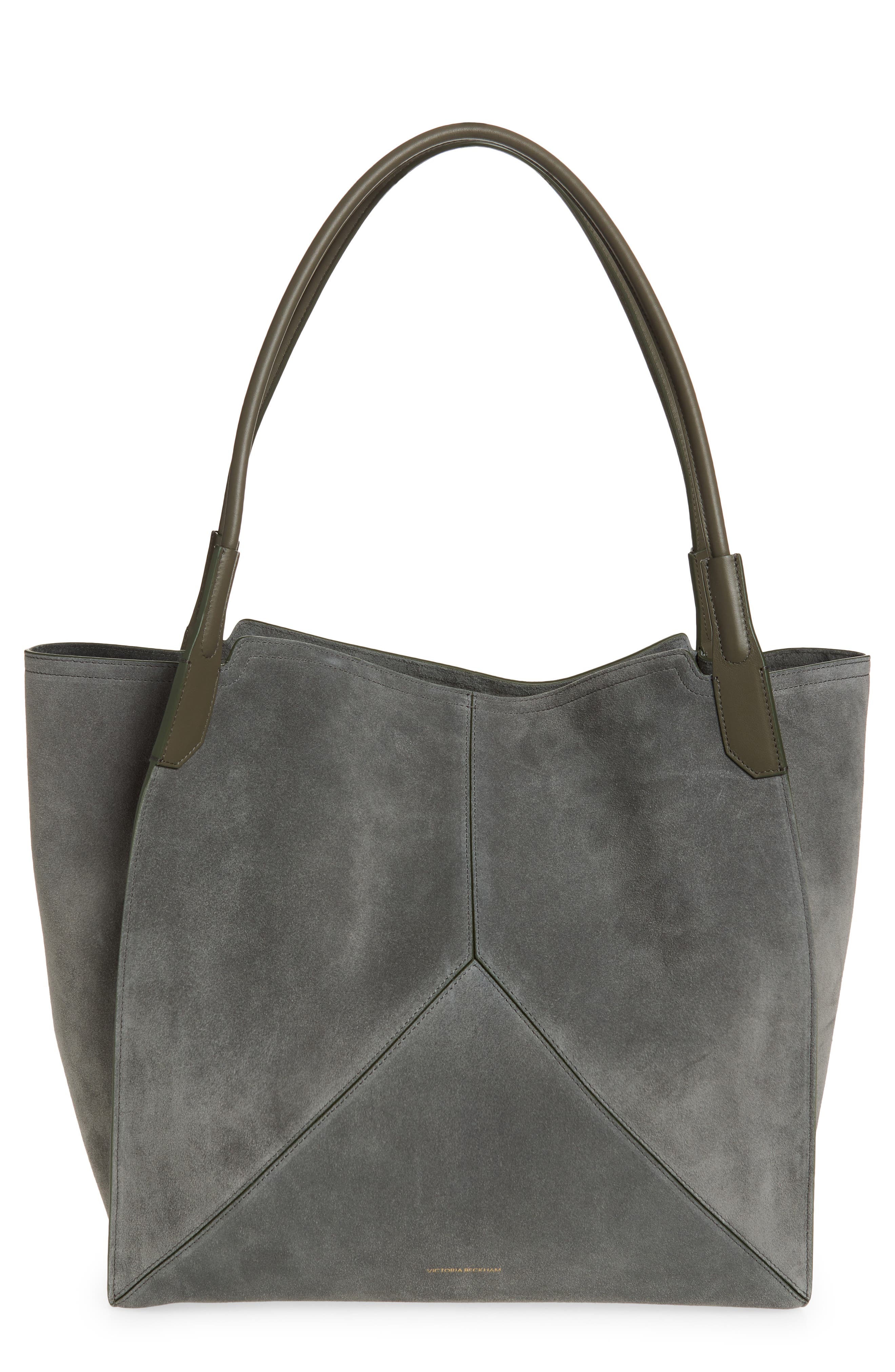 Victoria Beckham Victoria Sue Suede Tote, Main, color, Pebble Grey