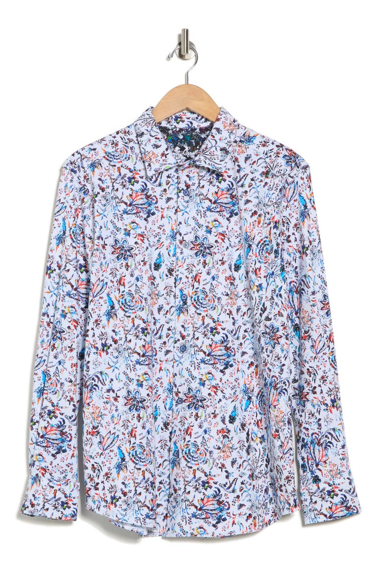 Gabe Stretch Button Up Shirt, Alternate, color, MULTI