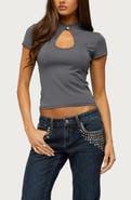 EDIKTED Magnus High Neck Keyhole Top