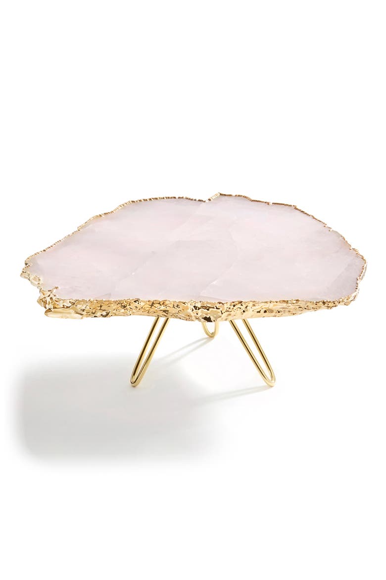 Torta Rose Quartz Cake Plate, Main, color, ROSE PINK GOLD