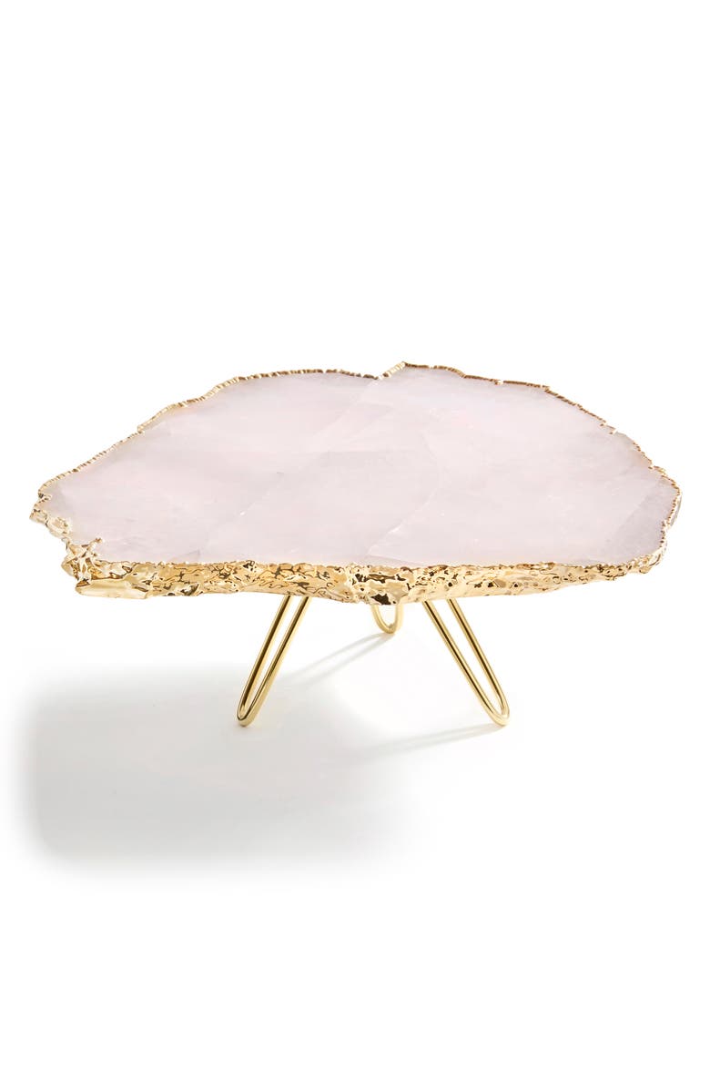 ANNA New York Torta Rose Quartz Cake Plate, Main, color, Rose Pink Gold