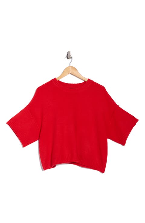 Exposed Seam Drop Shoulder Sweater