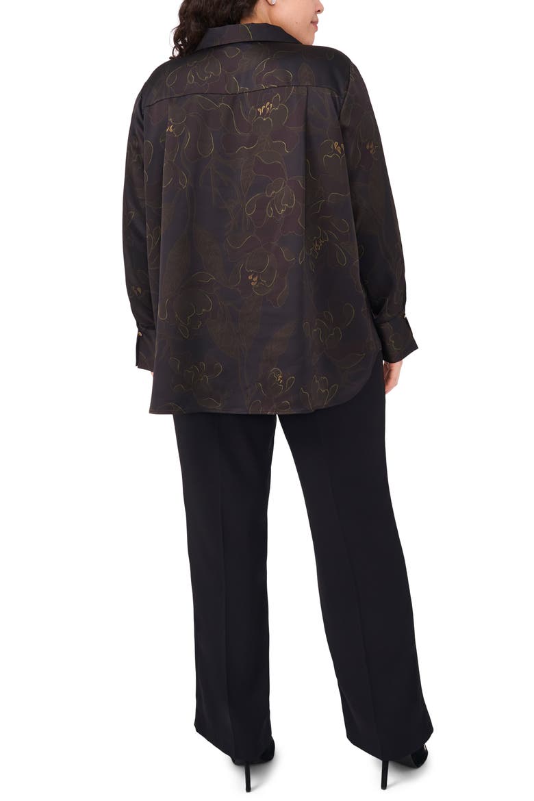 Metallic Floral Satin Charmeuse Top, Alternate, color, RICH BLACK