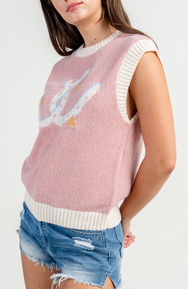 Beivy Horseshoe Sweater Vest, Alternate, color, Blush