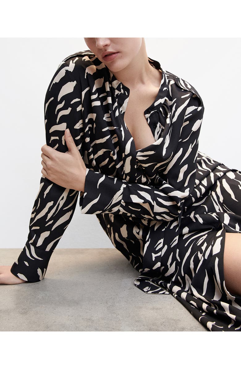 MANGO Abstract Print Long Sleeve Dress, Alternate, color, 