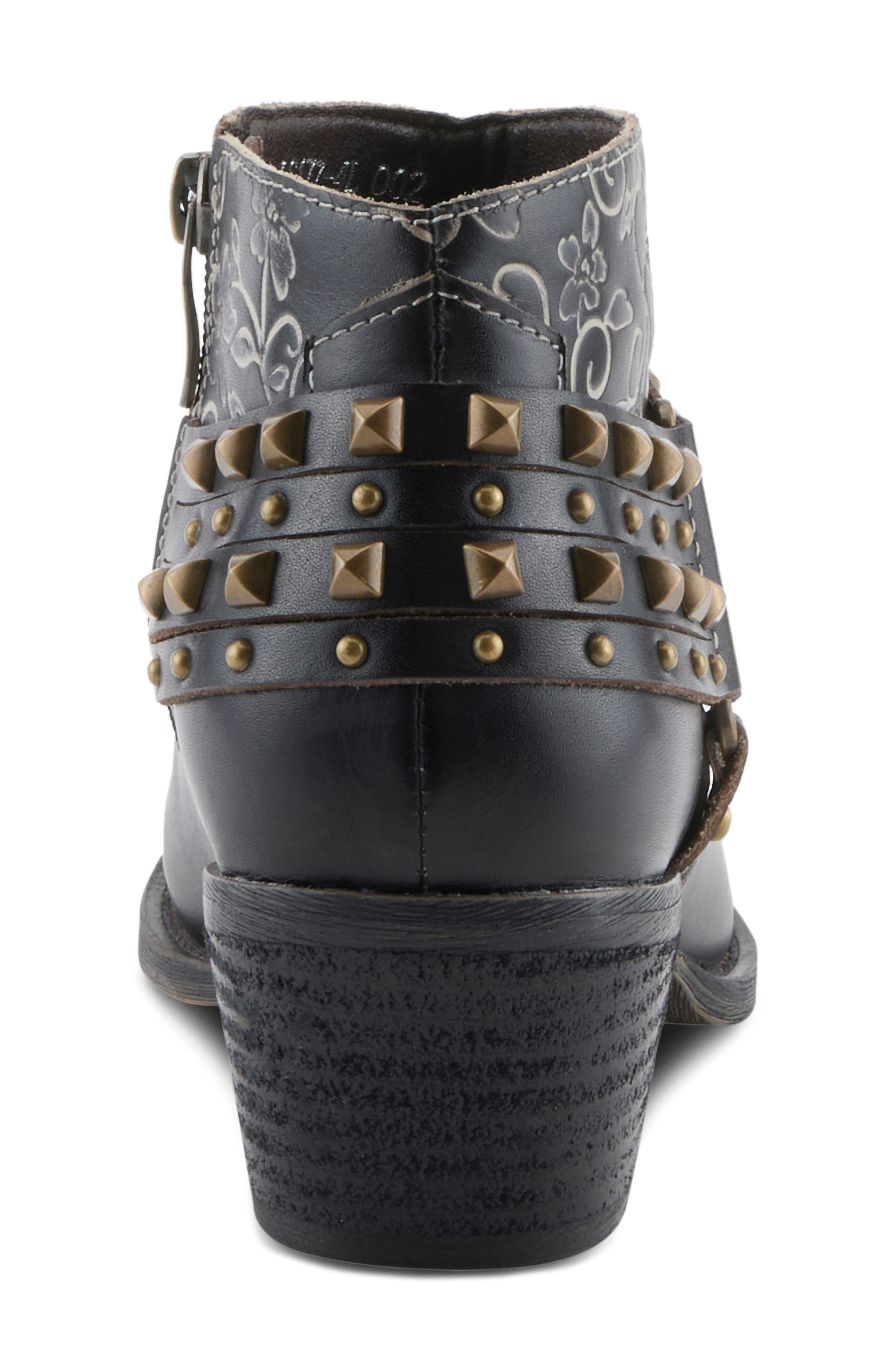 Meechelle Leather Bootie, Alternate, color, BLACK