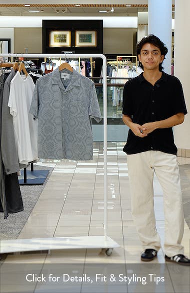 Diamond Jacquard Cotton Camp Shirt