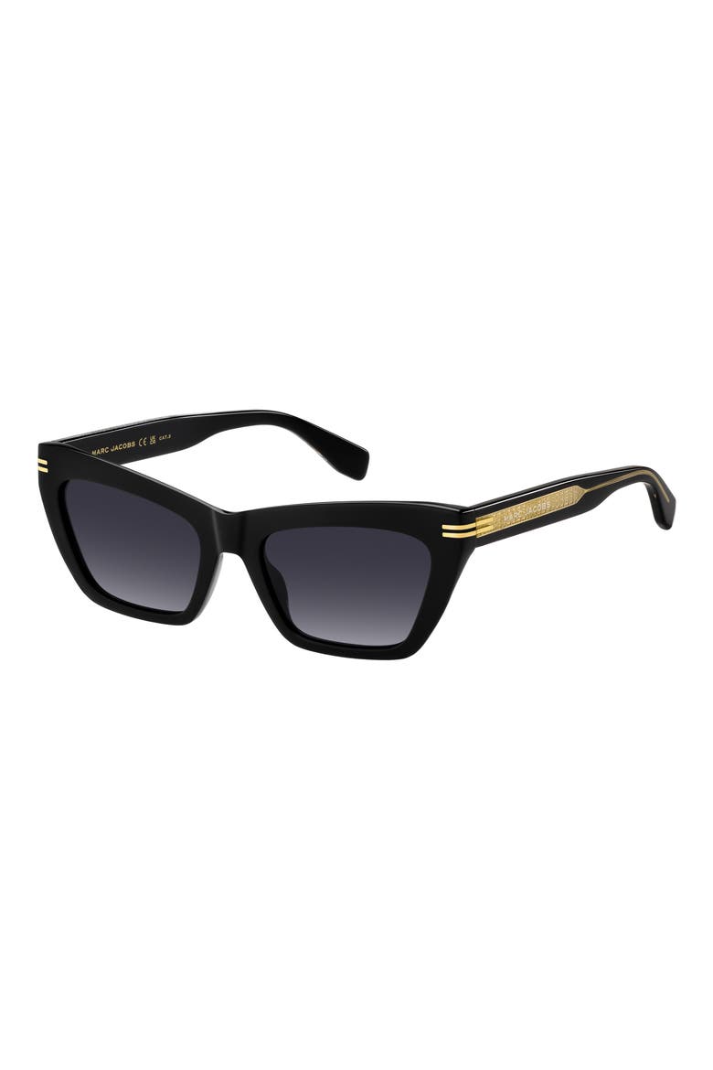54mm Gradient Rectangular Sunglasses, Alternate, color, BLACK CRYSTAL/ DARK GREY SF