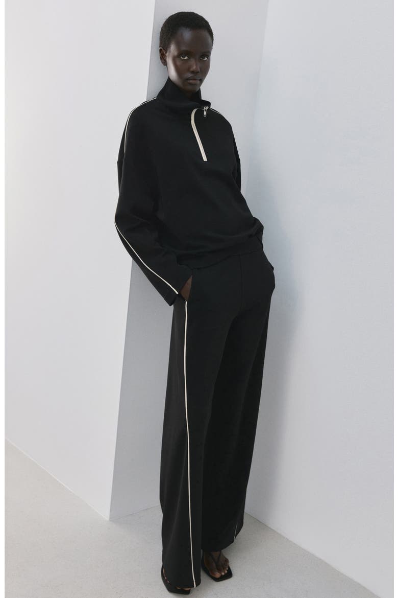 Half Zip Sweatshirt, Alternate, color, BLACK