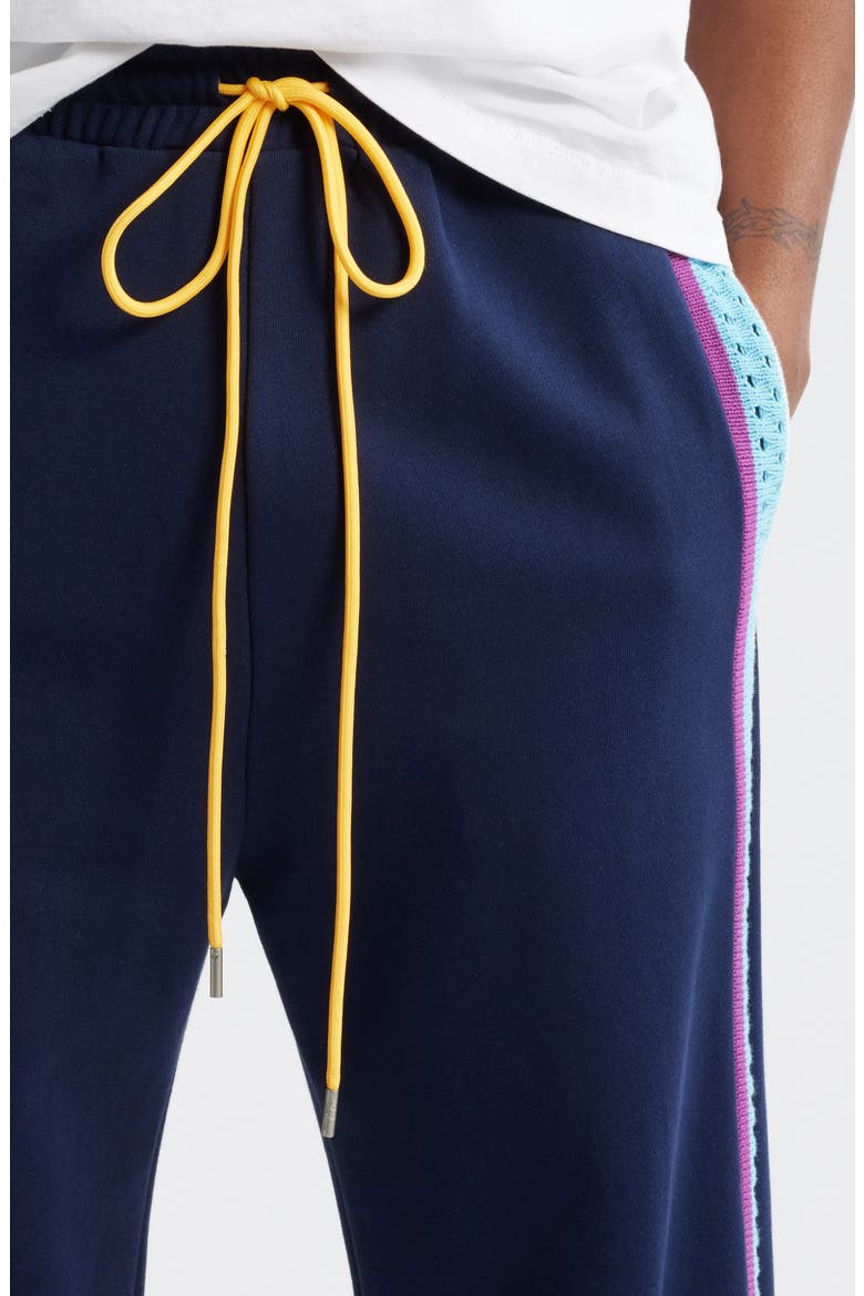 Open Stitch Side Stripe Drawstring Pants, Alternate, color, BLUE