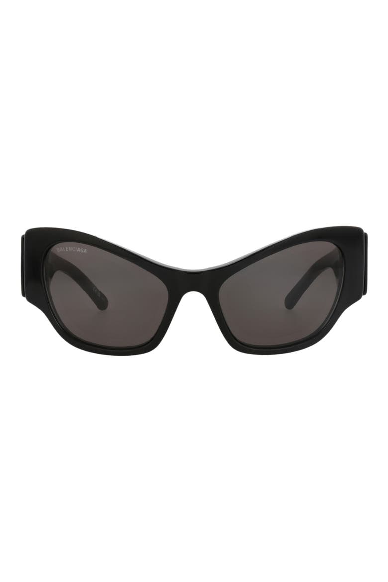 56mm Cat Eye Sunglasses, Main, color, BLACK BLACK GREY
