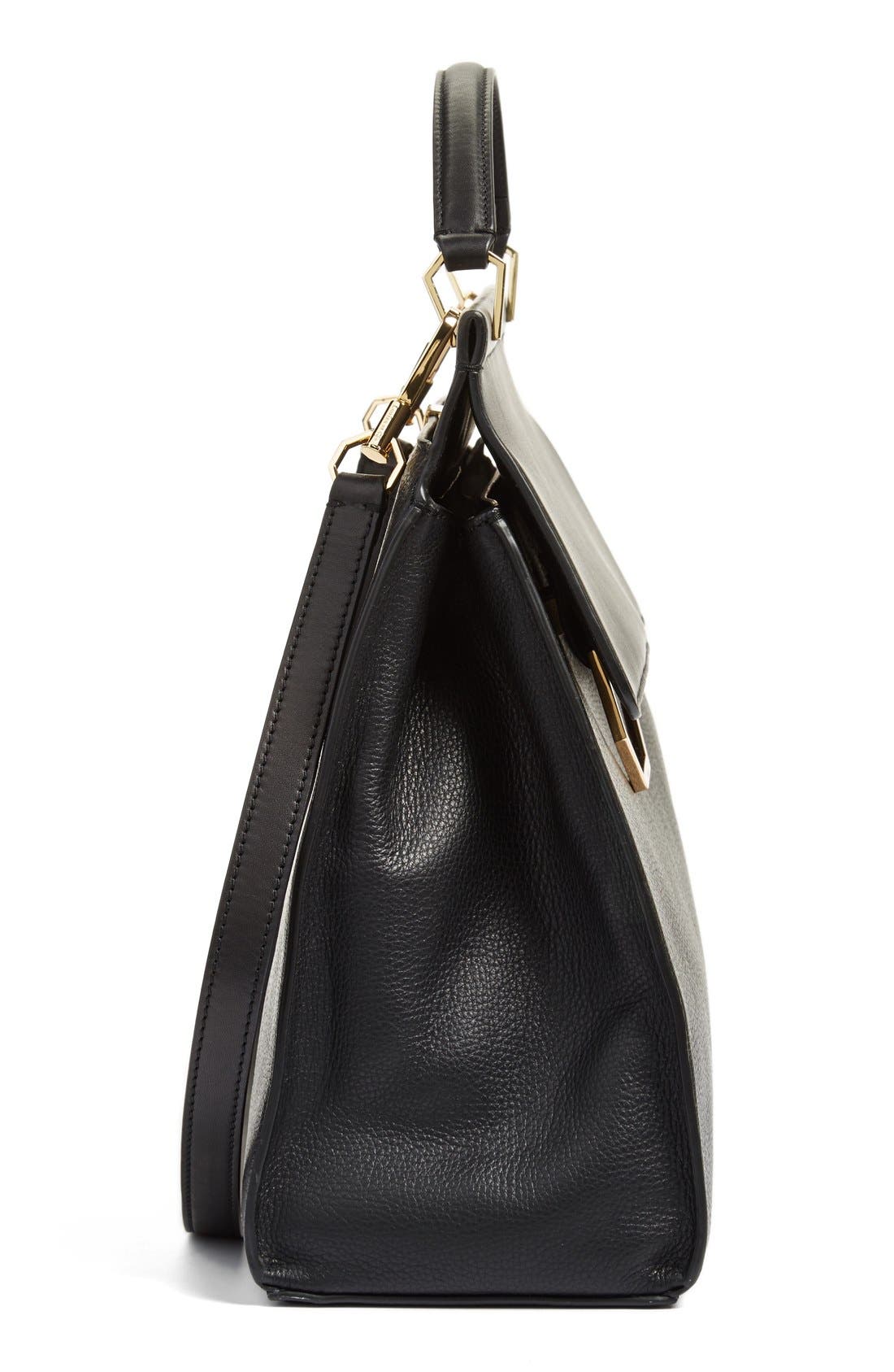 'Towa' Satchel, Alternate, color, BLACK