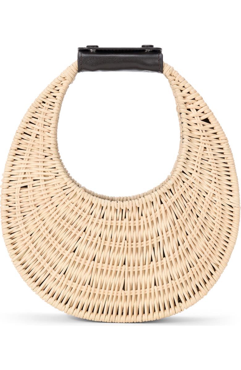 STAUD Good Night Moon Wicker Top Handle Bag, Main, color, Natural