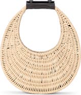 STAUD Good Night Moon Wicker Top Handle Bag