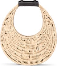 STAUD Good Night Moon Wicker Top Handle Bag