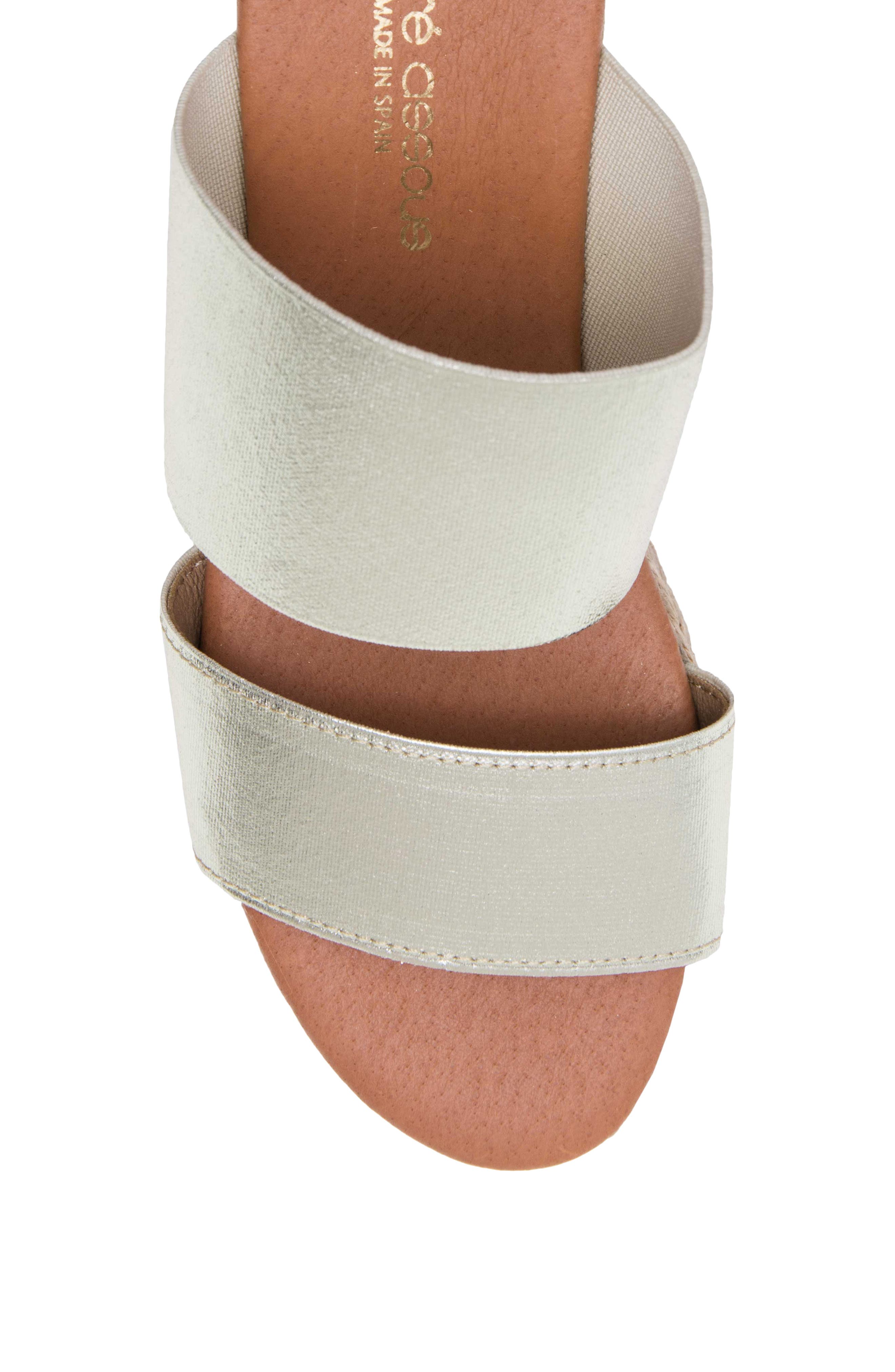 Amalia Strappy Espadrille Wedge Slide Sandal, Alternate, color, PLATINO FABRIC