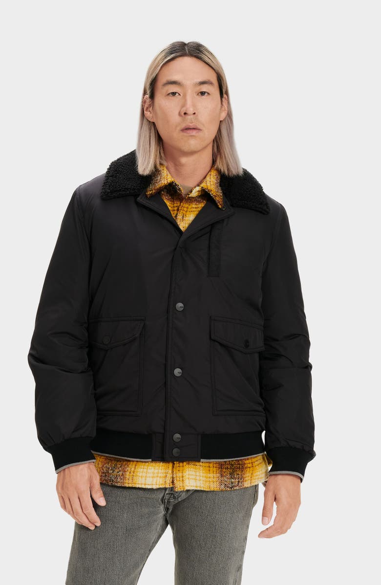 UGG<sup>®</sup> Ethan Water Resistant Down Bomber Jacket, Alternate, color,