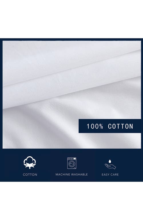 Nautica Solid T200 Cotton Percale Fitted Sheets Bedding In Deck White