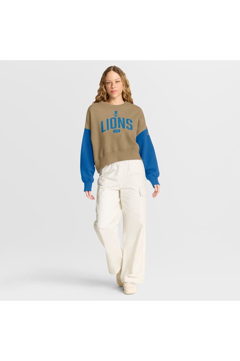 Women's Nike Tan Detroit Lions Oversized Rewind Pullover Sweatshirt, Alternate, color, Tan