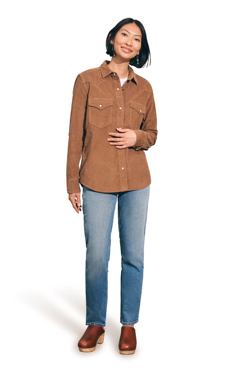 Faherty Stretch Corduroy Western Shirt, Alternate, color, 