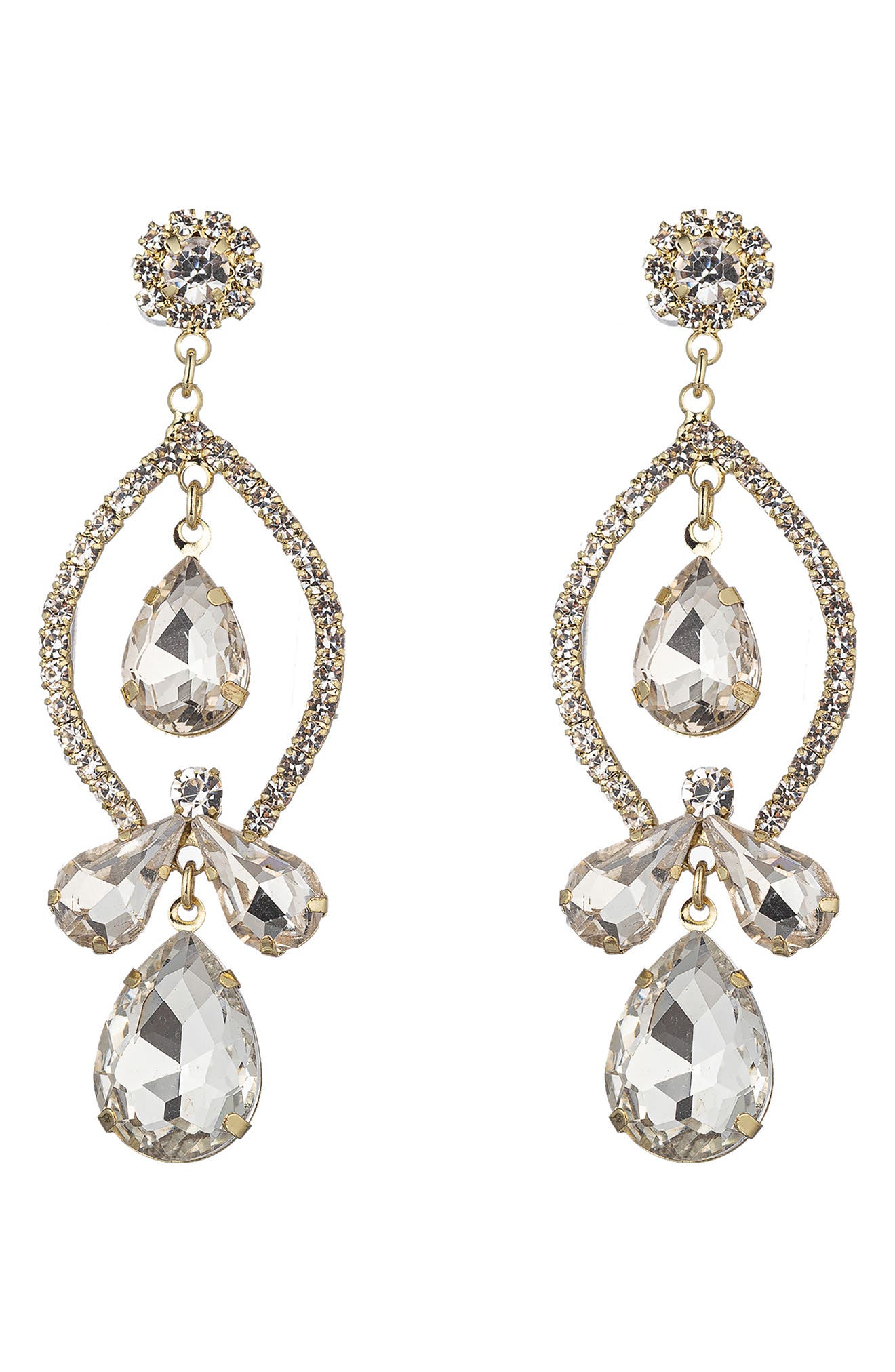 EYE CANDY LOS ANGELES Crystal Drop Statement Earrings
