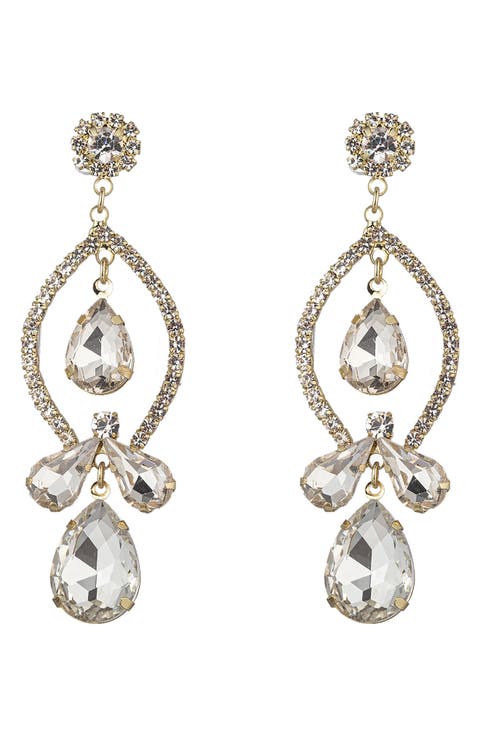 Crystal Drop Statement Earrings