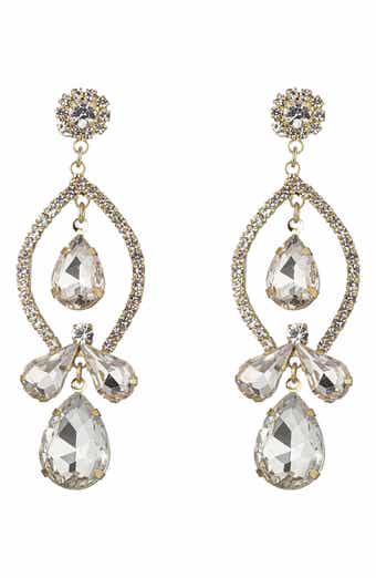 EYE CANDY LOS ANGELES Crystal Drop Statement Earrings