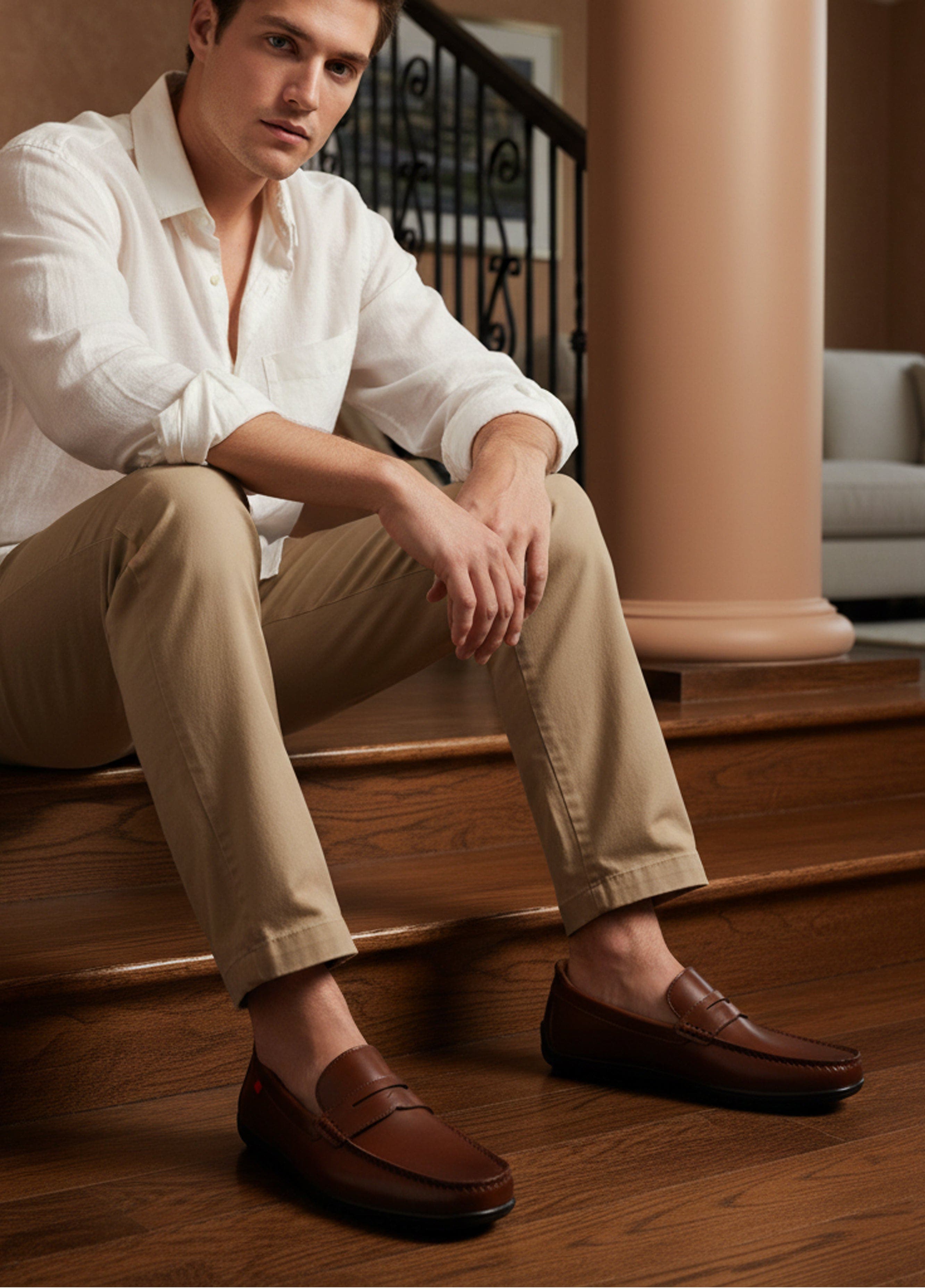 John Street Hands Free Technology Leather Slip on Penny Loafer, Alternate, color, Cognac Napa Leather