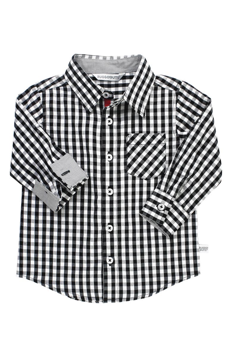 RuggedButts Cable Knit Sweater & Gingham Shirt Set, Alternate, color, 