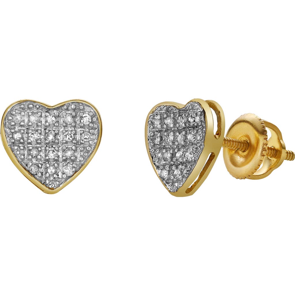 Luvmyjewelry Beat 10k Yellow Gold Cluster Diamond Unisex Earrings In 10k Yellow Gold