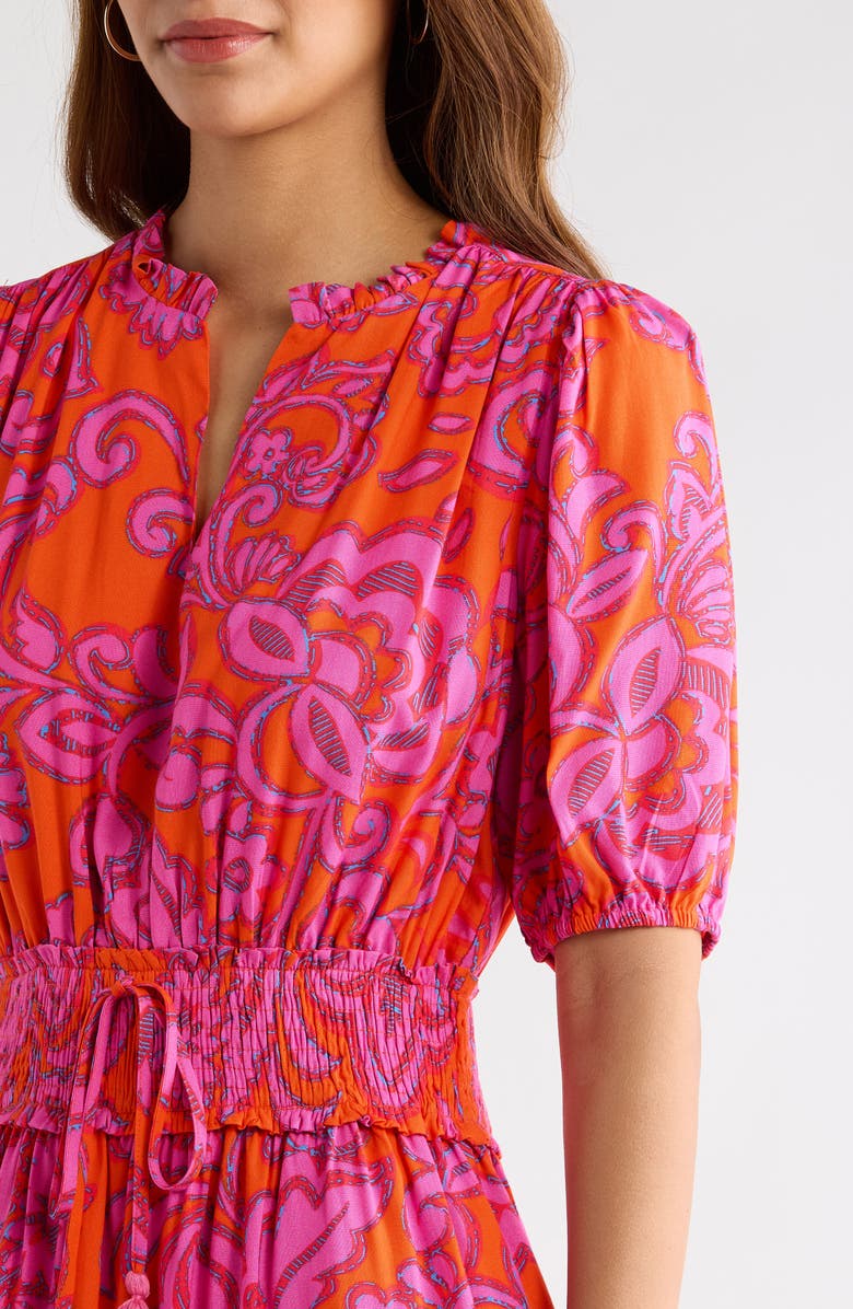 SUGARLIPS Marinda Floral Jurie Smocked Minidress, Alternate, color, 