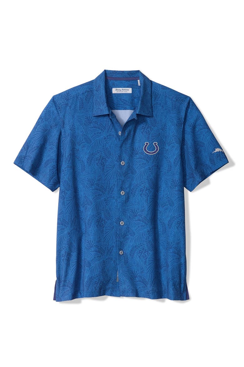 Men's Tommy Bahama Royal Indianapolis Colts Saltwater Fronds Short Sleeve Button-Up Shirt, Main, color, Royal