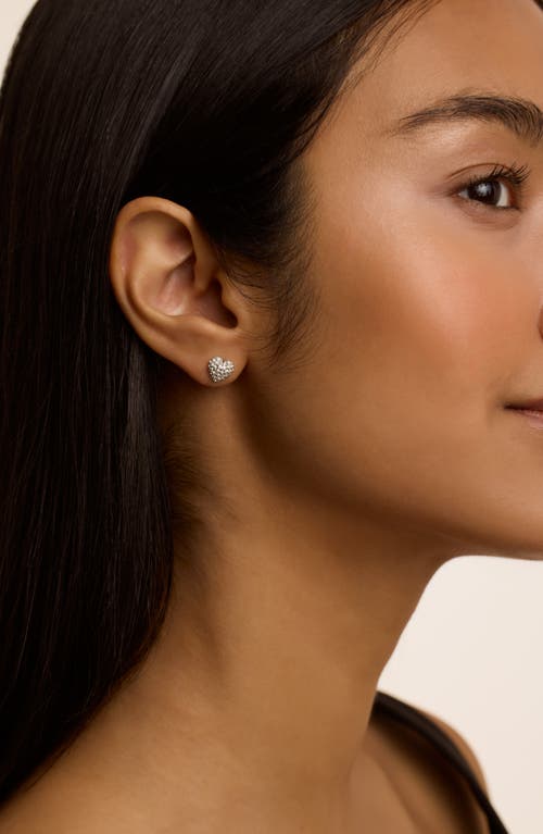 Ted Baker Adoraa Pavé Crystal Sweetheart Stud Earrings In Silver Tone/clear Crystal