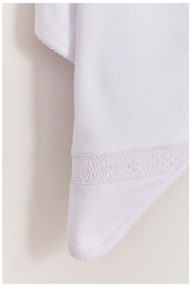 Premium Peruvian Pima Cotton Smock Receiving Blanket for Infant, Alternate, color, White