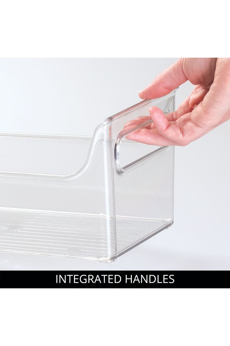 Condiment Organizer for Fridge - Plastic Fridge Organizer Bins with Handles, Set of 4, Clear, Alternate, color, Clear